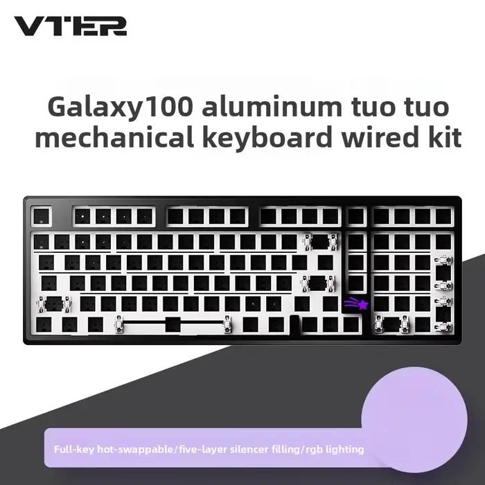 VTER Galaxy100 clavier mécanique Kit en alliage d'aluminium 101 touches prise chaude rvb ergonomie f
