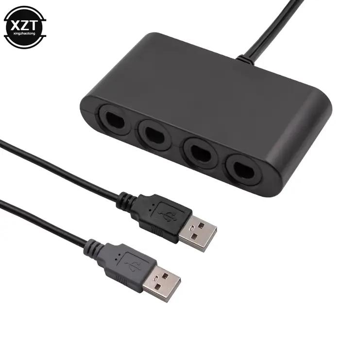 Adaptateur USB pour manettes Nintendo Switch Wii U/PC, 4 ports, compatible avec console Gamecube, li