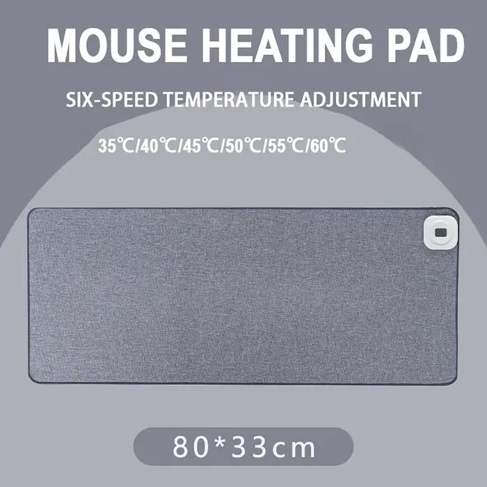 Tapis de souris chauffant 80x33cm 35 ℃ /40 ℃ /45 ℃ /50 ℃ /55 ℃ /60 ℃   Tapis de souris d'hiver régla