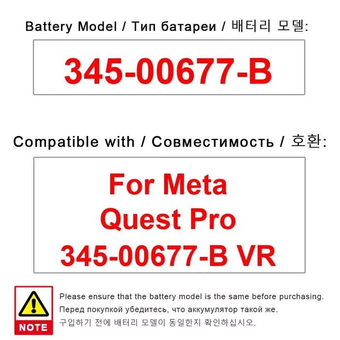 Batterie pour casque de réalité virtuelle 5140mAh haute capacité pour Meta Quest Pro 345-00677-B VR