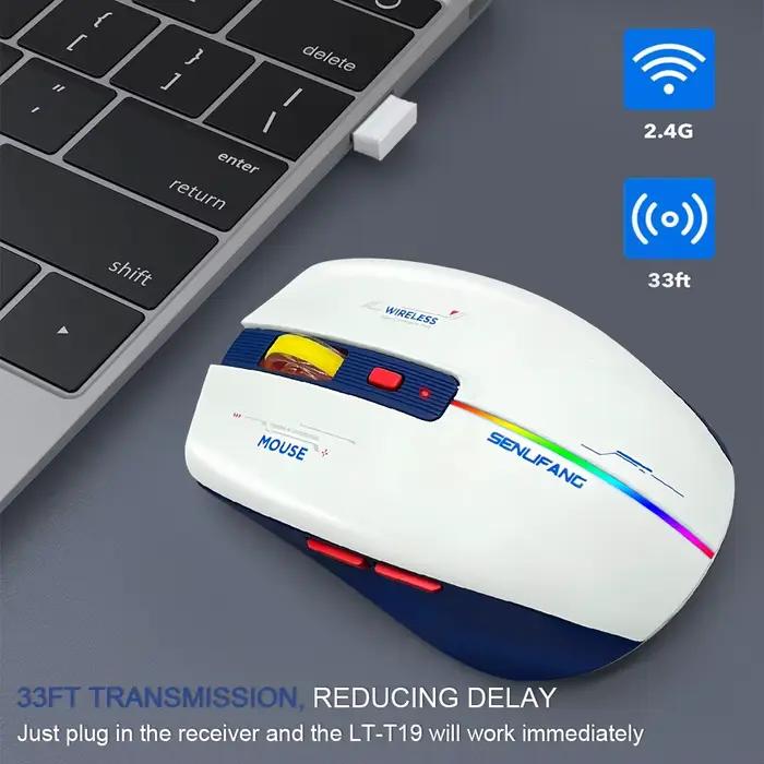 LT-T19 souris de jeu ergonomique Rechargeable USB 2.4G sans fil RGB lumière ordinateur de bureau ord