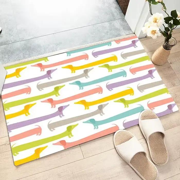 Tapis non ald à motif de chien mignon pour la décoration de la maison, la cuisine, le salon, la déco
