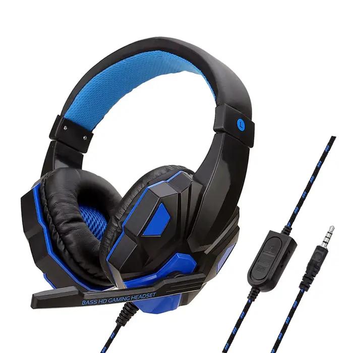 Écouteurs de jeu filaires 3,5 mm avec microphone 120 °   Casque de joueur stéréo basse réglable pour
