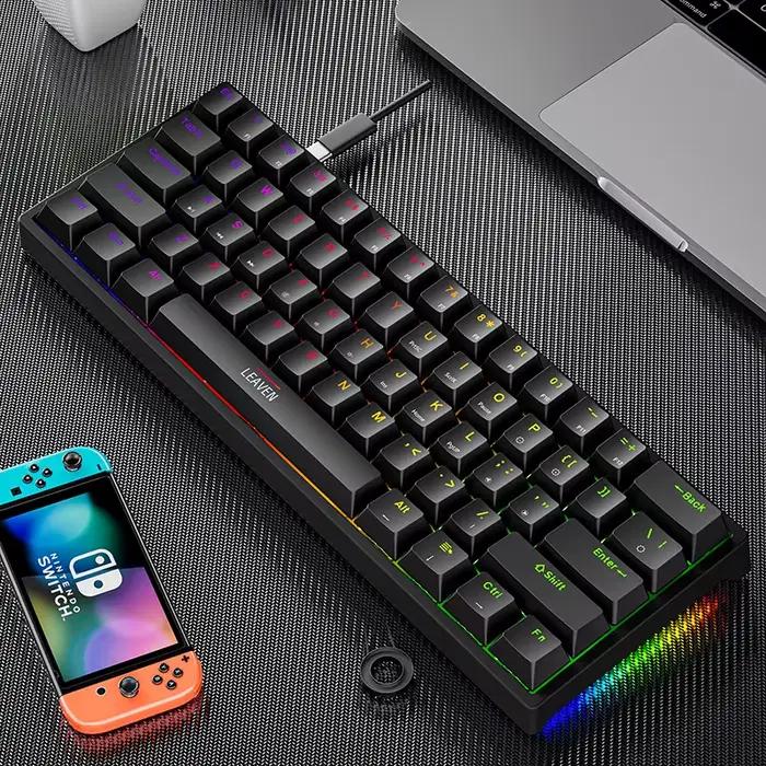 K620 Mini clavier mécanique de jeu 61 touches rvb Hotswap type-c clavier de jeu filaire PBT claviers