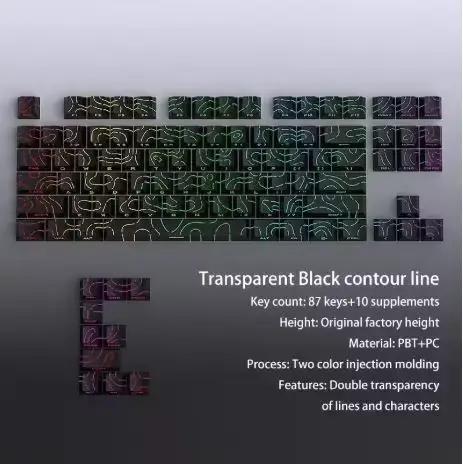 2025 Super Contour PBT Keycaps côté lueur lumière clavier mécanique hauteur d'usine d'origine pour 6