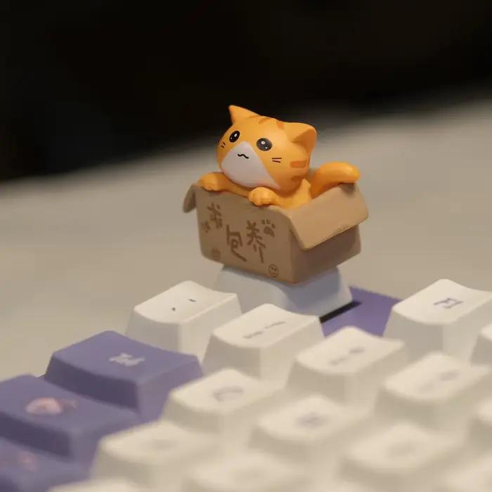 Capuchons de touches chat mignon pour clavier mécanique, profil OEM R4, nouveauté, capuchons de touc