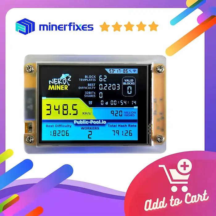 NMMiner NerdMiner V3 2,8 pouces Lucky Miner BTC Solo Lottery Mining Crypto Miners Machine de minage 
