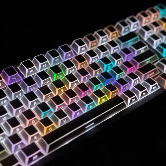 Capuchons de touches PBT, profil LAS, éclairage latéral, 132 touches, BOW, coréen, pour clavier méca