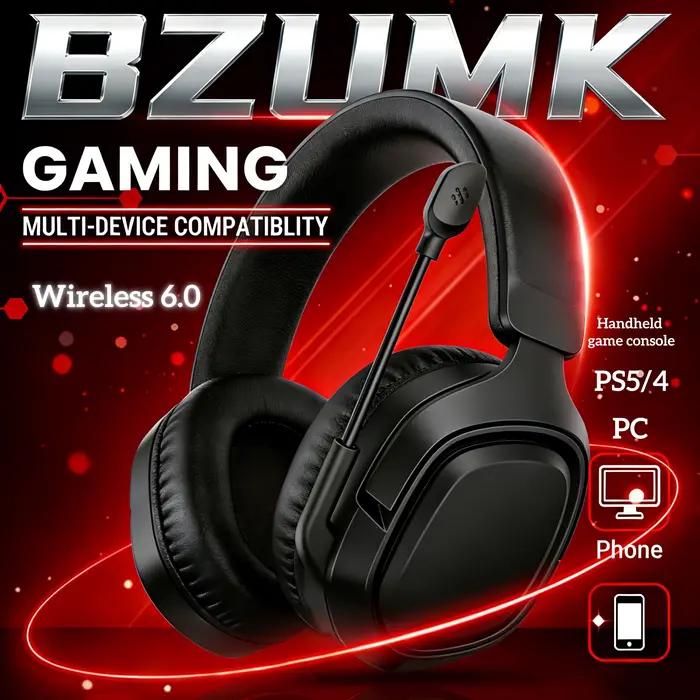 Le casque de jeu GT808 est un casque sans fil ergonomique supra-auriculaire, équipé d'un microphone 