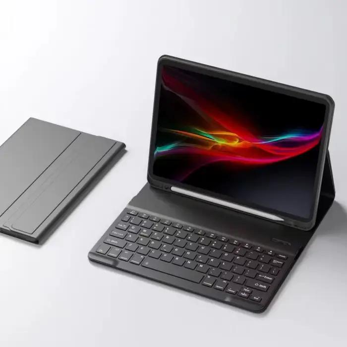 Pour Samsung Galaxy Tab A11 8.7 SM-X130/X133/X135 étui avec clavier, clavier sans fil détachable + t