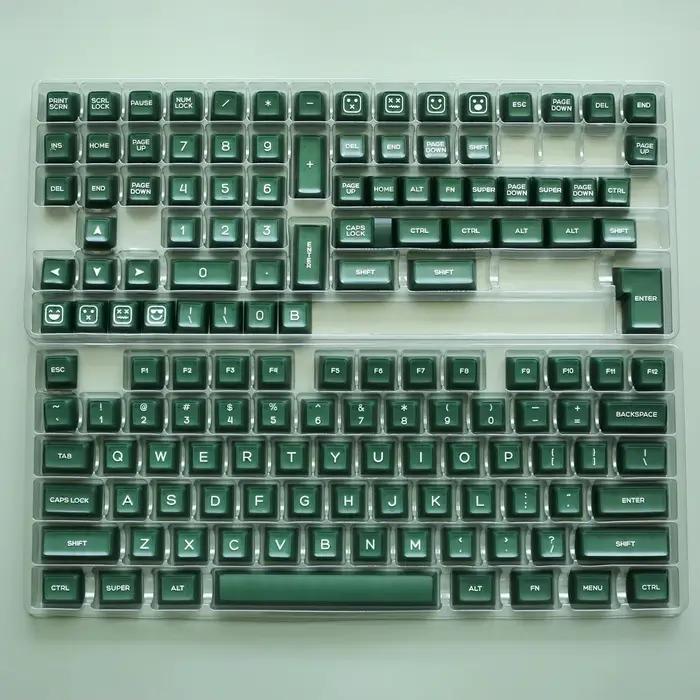 KBDiy SA profil vert translucide Keycaps pour clavier de jeu mécanique 135 touches capuchon Double i