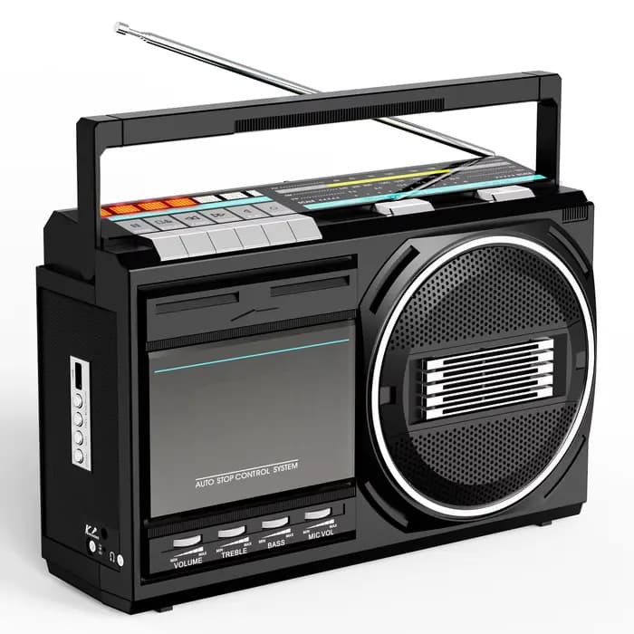 Enregistreur de cassettes rétro avec micro intégré, radios boombox portables bluetooth avec converti