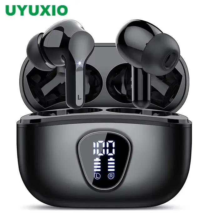 Nouveaux écouteurs sans fil casque stéréo HiFi BT5.3 avec suppression du bruit ENC 48H affichage LED