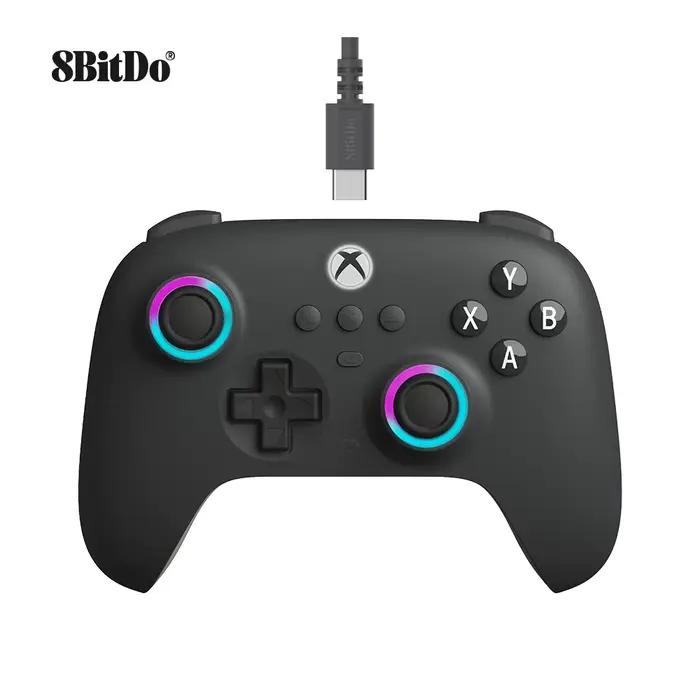 Contrôleur de jeu filaire 8BitDo Ultimate C pour Xbox, anneau de feu d'éclairage RVB et manettes à e