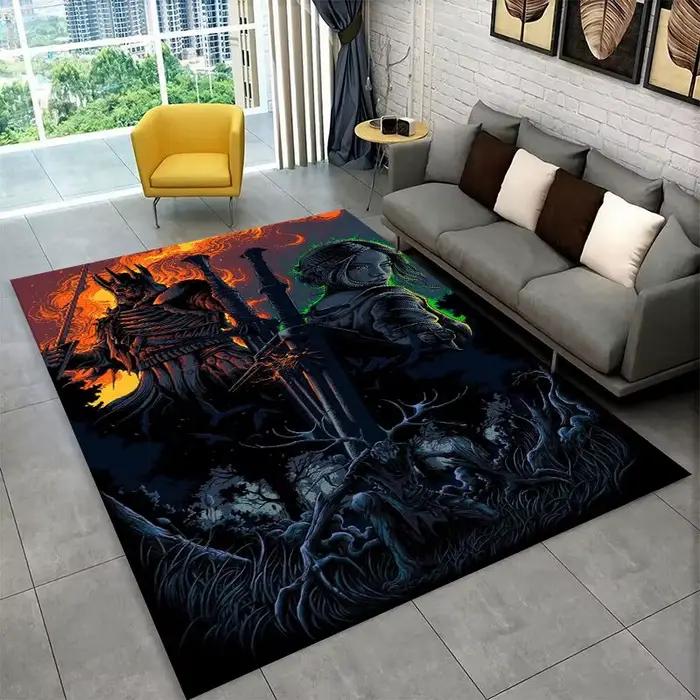 Tapis de jeu dessin animé The W-Witcher Geralt, pour chambre à coucher, salon, canapé, salle de jeux