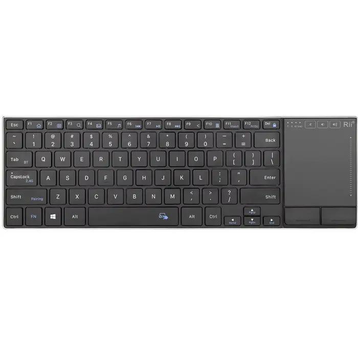 Rii – Mini clavier Bluetooth sans fil K22S, Rechargeable, avec pavé tactile multi-touch, Compatible 