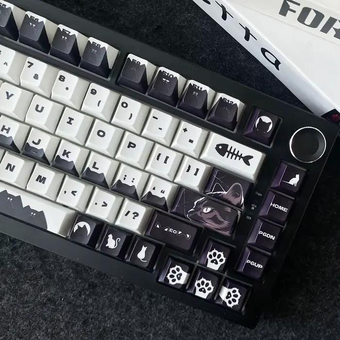 Capuchons de touches personnalisés Black Cat pour clavier mécanique DIY, ensemble complet personnali