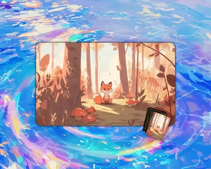 Tapis de jeu mignon renard 24 "x 14" tapis de souris accessoires de bureau tapis de bureau tapis de 