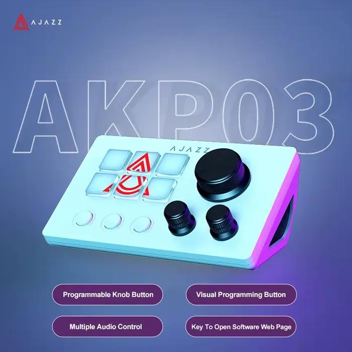 Clavier macro programmable Ajazz AKP03E, assistant de bureau multifonction, 12 touches, bouton perso