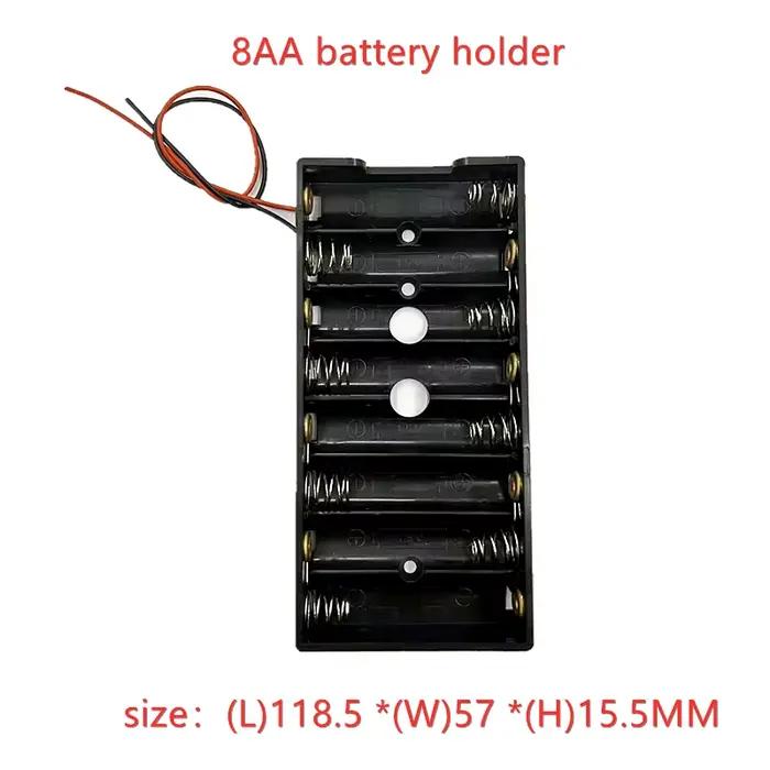 Boîtier de rangement pour piles AA 6, 8, 10AA, 10 emplacements, avec câble, pour piles 9V, 12V, 15V,