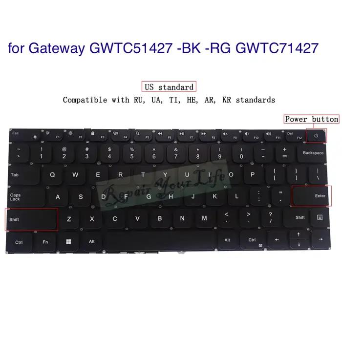 Clavier espagnol US SP LA pour Gateway GWTC51427 GWTC51427-BK GWTC51427-RG GWTC71427, 14.1 pouces, U