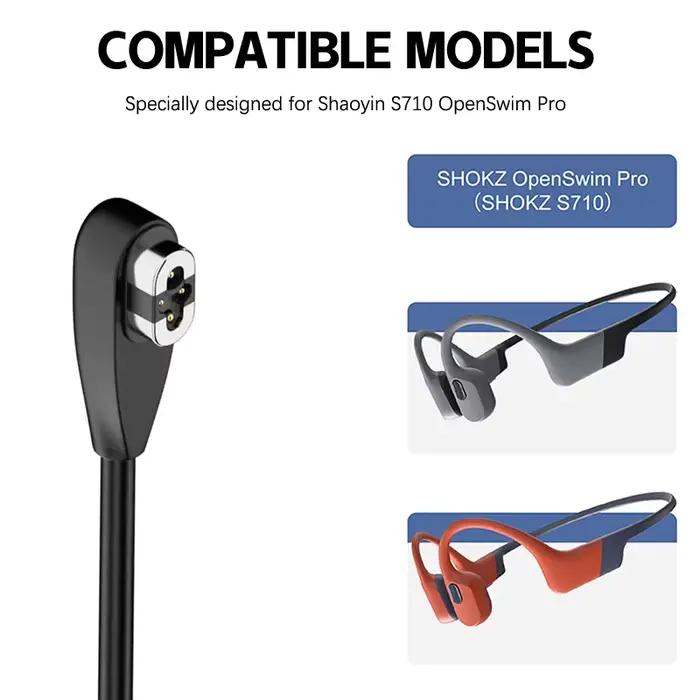Shokz OpenSwim pro S710 casque à Conduction osseuse avec câble de chargeur magnétique de Type C/USB 