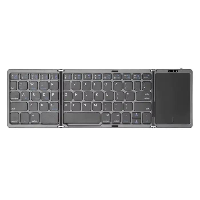 Mini clavier sans fil pliable à 3 pouces, double clavier Bluetooth pliable avec pavé tactile pour té