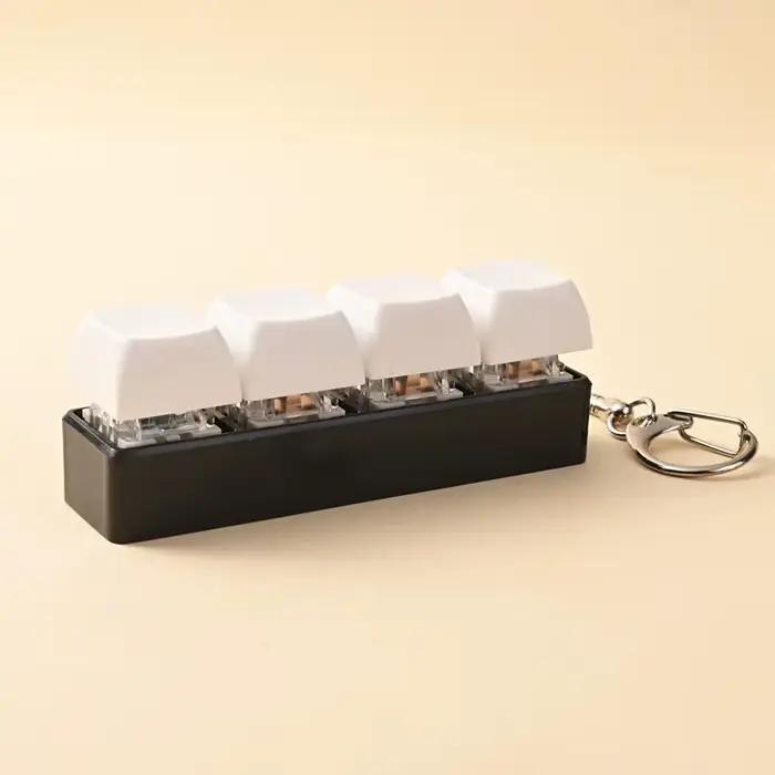 Jouet de clavier à 4 touches, bouton de clavier, porte-clés anti-stress, jouet de clic clavier, cube