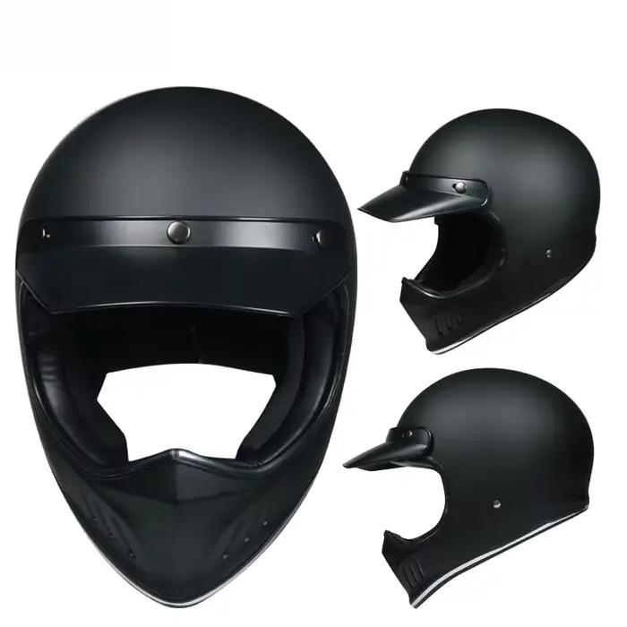 Casque de moto rétro, café Racer rétro, personnalité, intégral, certifié DOT, Jet