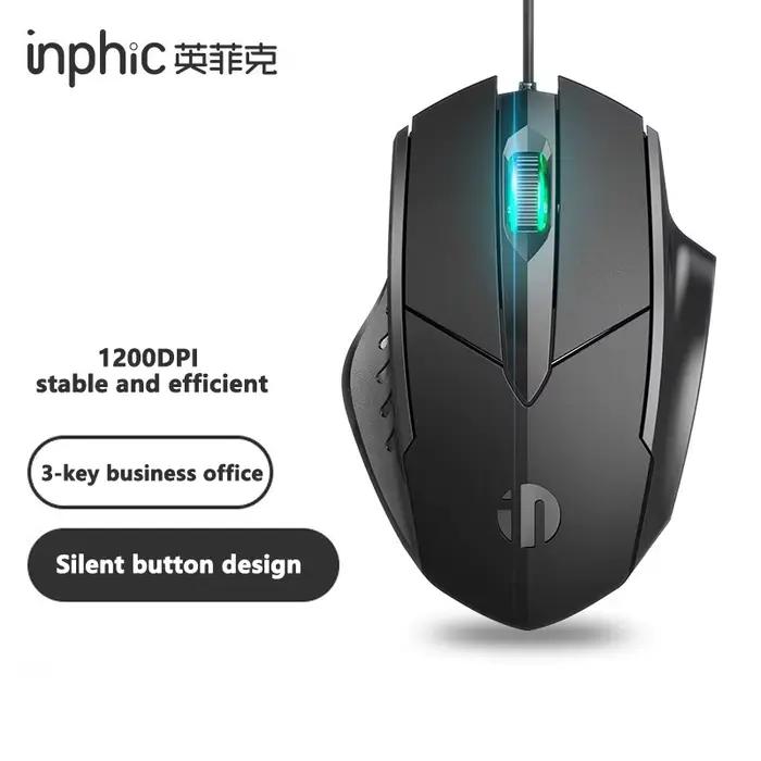 Souris filaire Inphic W1, souris de jeu Esports, définition de programmation Macro pour ajuster la s