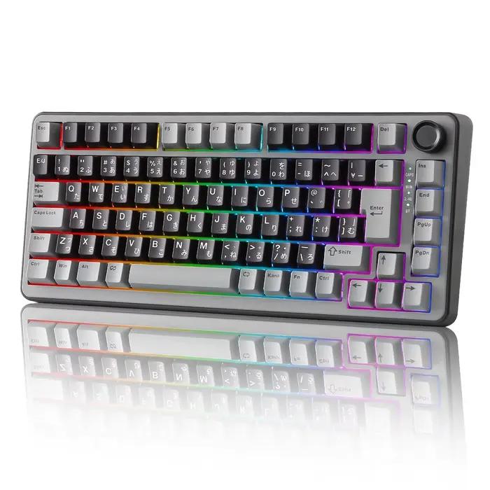Clavier de jeu sans fil à déclenchement rapide YUNZII RT75, disposition japonaise 75% JIS, commutate