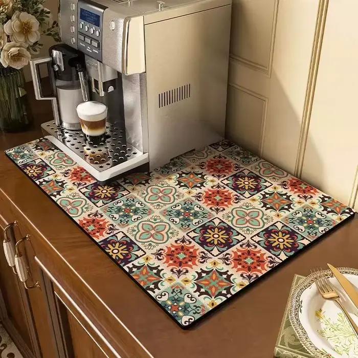 Tapis absorbant de cuisine grand format AOBT, antidérapant, pour égoutter le café et la vaisselle, s