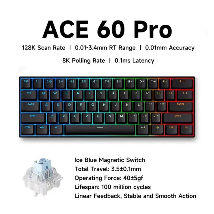 MCHOSE ACE 68 commutateur magnétique clavier de jeu effet Hall déclencheur rapide Programmable rvb 8