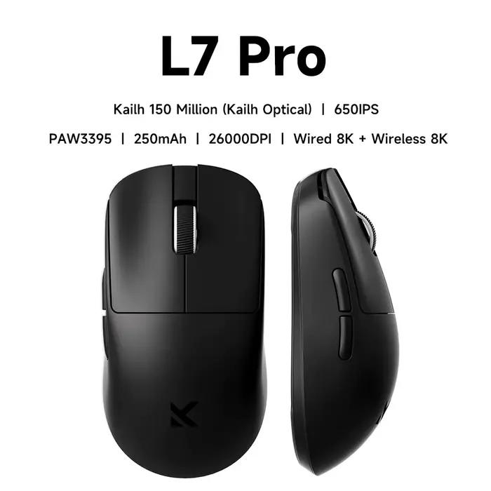 MCHOSE L7 Ultra + Paw3950 souris à main moyenne grande jeu e-sports sans fil trois modes souris d'or