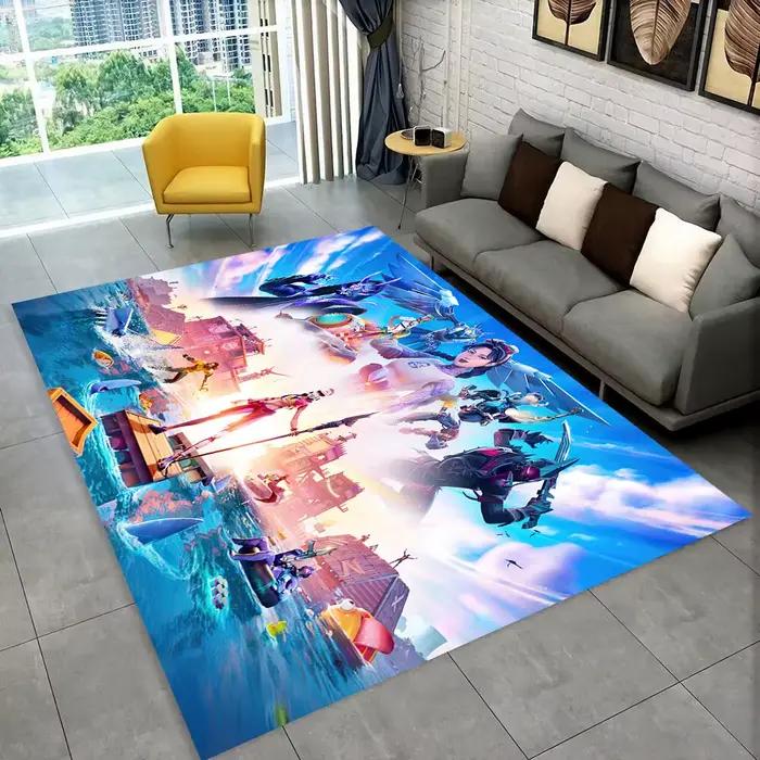F-Fortnites Tapis de jeu de dessin animé pour salle de jeux, chambre à coucher, salon, canapé, décor