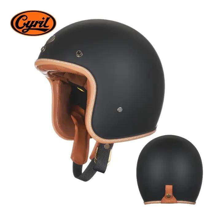 Casque de moto ouvert léger en fibre de verre Vantage Jet homologué DOT ECE pour hommes et femmes