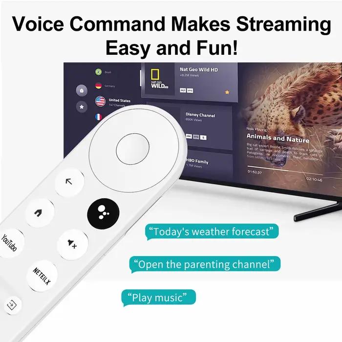 Télécommande vocale de remplacement pour Chromecast-Google-TV 4K/HD, pour Google-TV-Streamer-Remote 