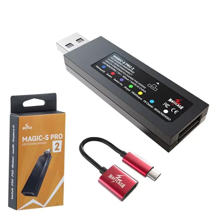 Mayflash MAGIC-S PRO 2 Adaptateur USB pour contrôleur sans fil compatible Bluetooth pour PS4/Switch/
