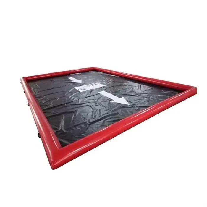 Tapis de voiture de lavage extérieur Durable 6*4M tapis de confinement d'eau gonflable en PVC à vend