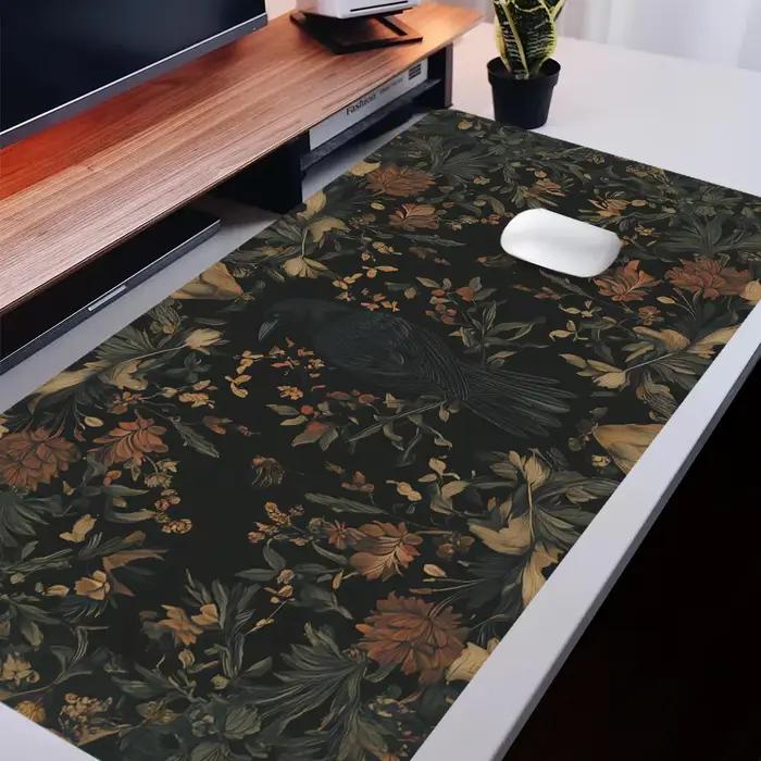 Tapis de souris Vintage fleur sauvage, tapis de bureau esthétique, Base en caoutchouc, accessoires d