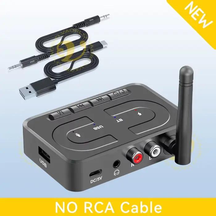 Récepteur audio Bluetooth 6.0 avec entrées auxiliaires 3,5 mm, RCA, microphone HD et stéréo Hi-Fi, a