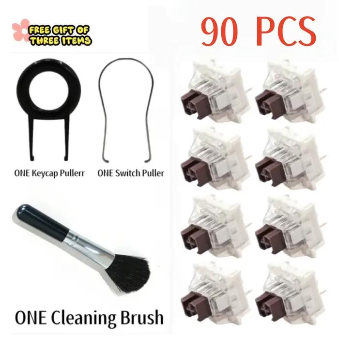 90 interrupteurs de clavier bleus, interrupteurs de clavier mécaniques tactiles à 3 broches, gratuit