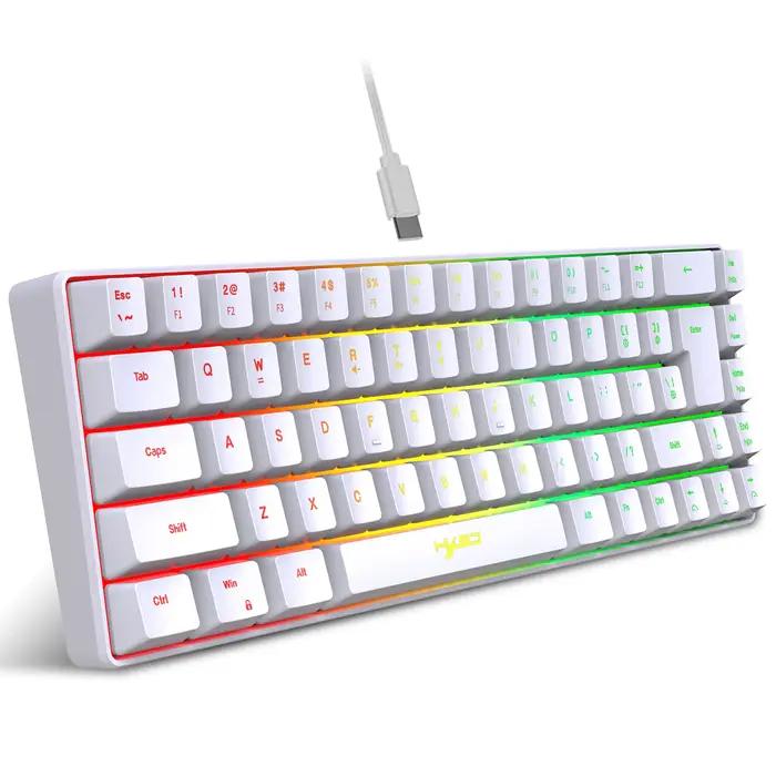 60% clavier filaire Compact 68 touches rétro-éclairage rvb petit ordinateur de bureau Portable clavi