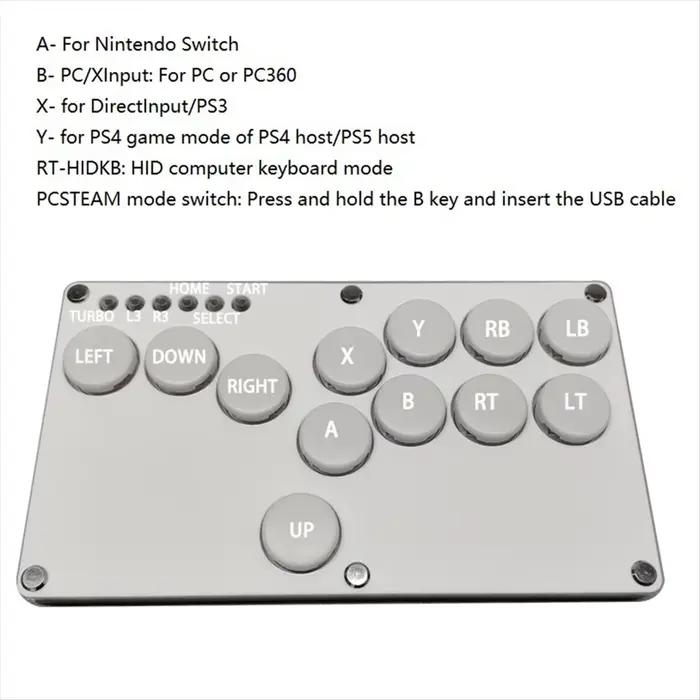 [B63C] Flatbox Hitbox jeu de combat d'arcade encodeur contrôleur Xinput/Dinput Mini Hitbox Console p
