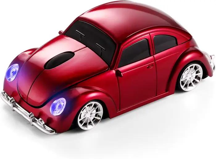 Souris classique en forme de voiture, 1600 DPI, 2.4Ghz, sans fil, avec phares LED, confortable pour 