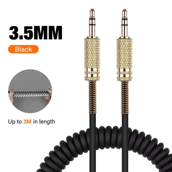Câble Audio AUX de remplacement de 3.5mm, fil de casque enroulé en Relief pour haut-parleur Marshall