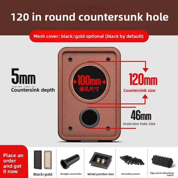 Boîtier d'enceinte en bois haut de gamme pour studio DIY, grande capacité, enceinte large bande, 1 p