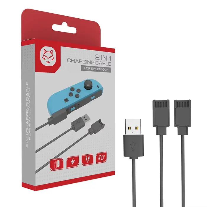 Câble de chargement pour contrôleur Joycon 2 en 1, câble de chargeur Portable de 2.5M, câbles de cha