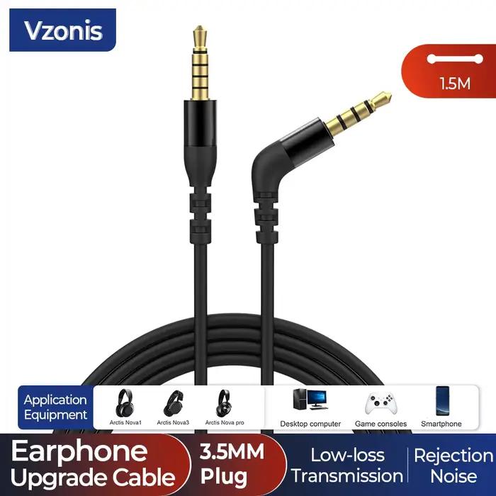 Câble audio de remplacement pour casques 3,5 mm, compatible avec les casques de jeu sans fil SteelSe