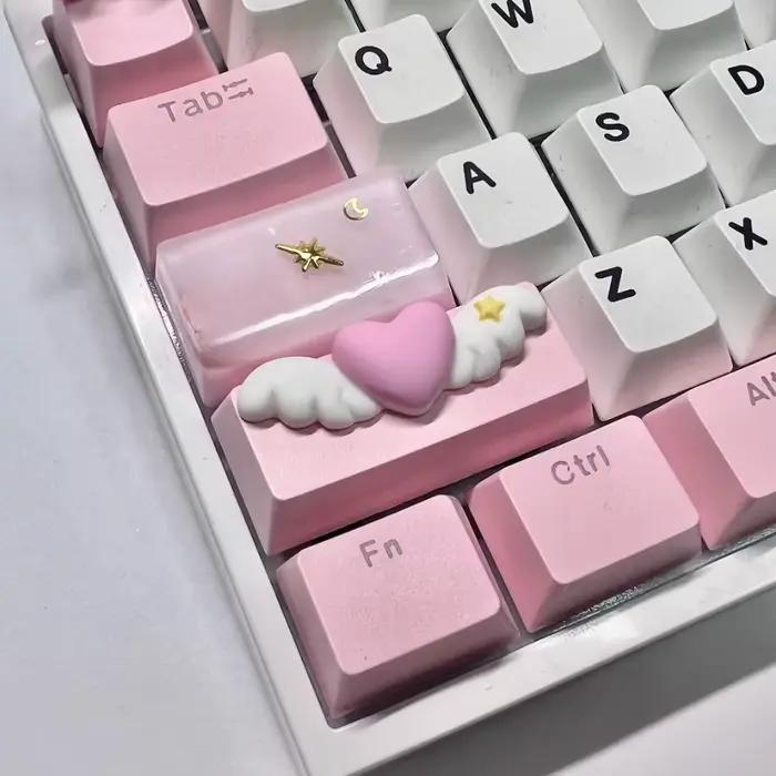 Capuchons de touches personnalisés Shift / Enter Love Wings, 2.25u, pour clavier mécanique à axe tra